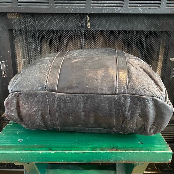 Ping Vintage Leather Duffle Bag Shoulder Golf Carry On Black 90s Weekender - Picture 6 of 12